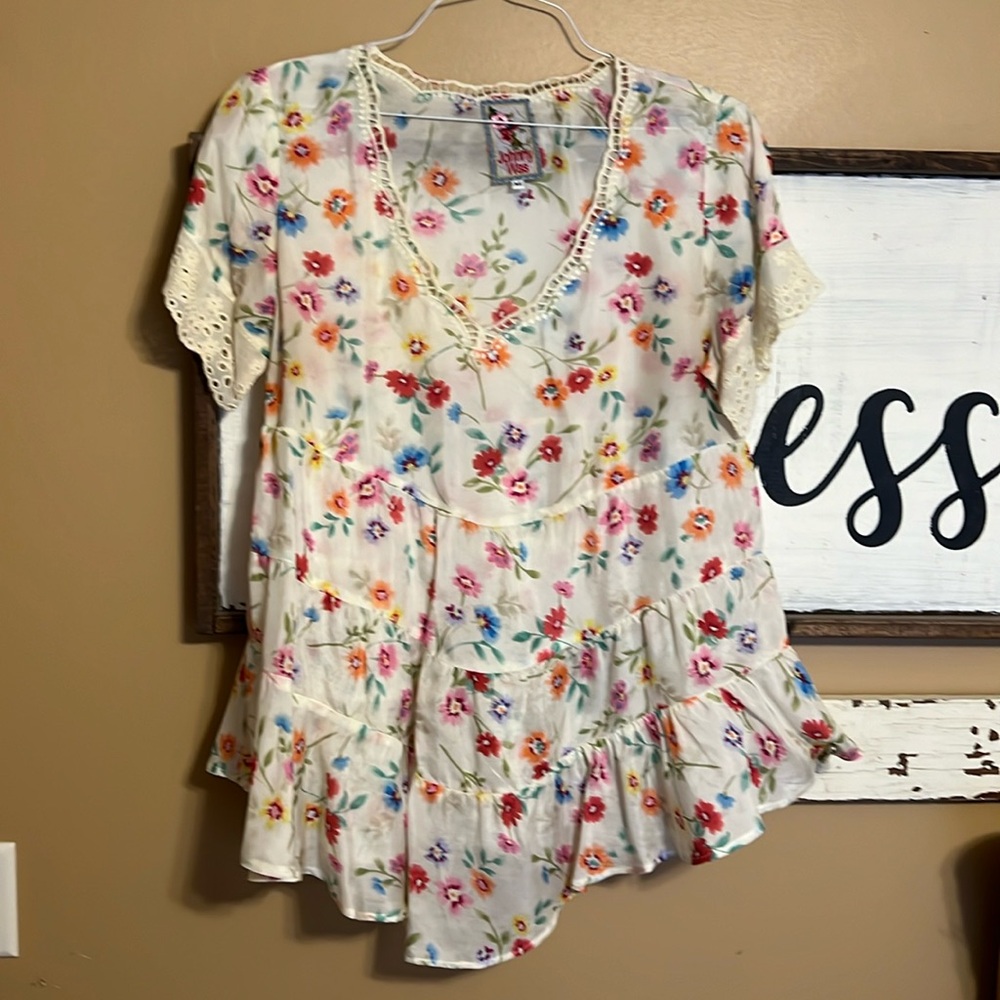 Johnny Was Floral Blouse Top
